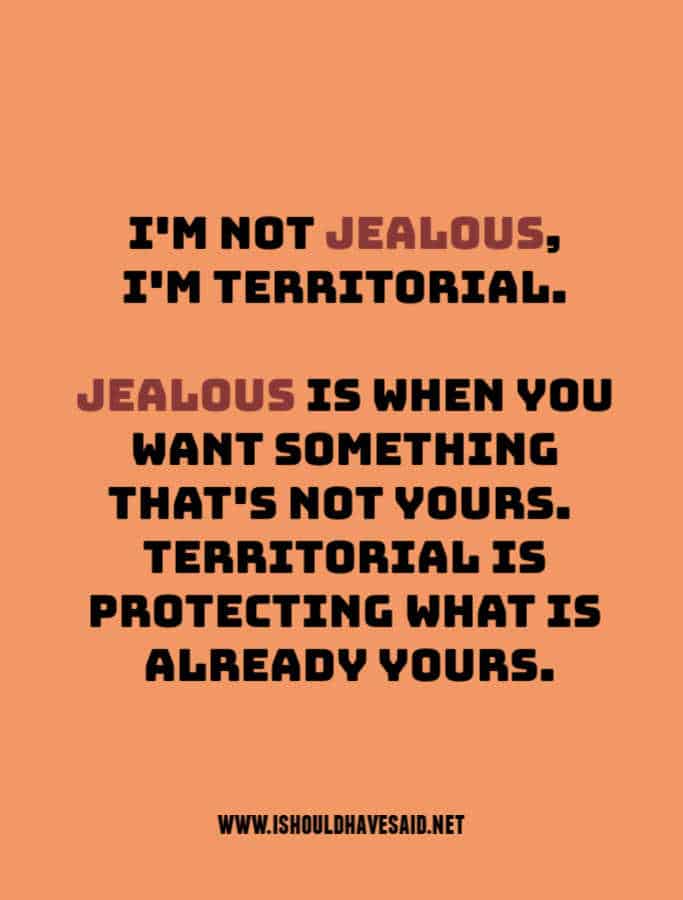 What to say when you are accused of being JEALOUS