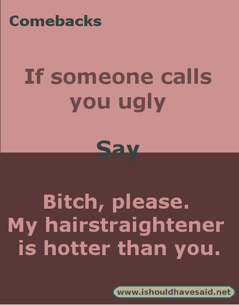 Comebacks When Someone Calls You Ugly I Should Have Said