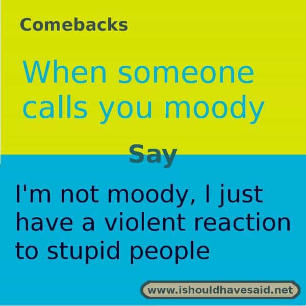 Clever Responses If Someone Calls You Moody I Should Have Said