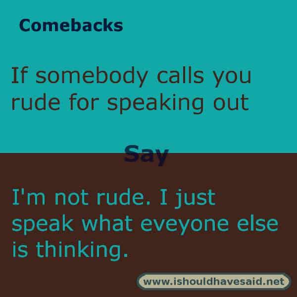 What To Say When Someone Calls You Rude I Should Have Said